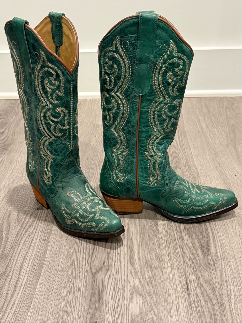Women’s Emerald Embroidered Western Heeled Boots from Sterling River Boot Co